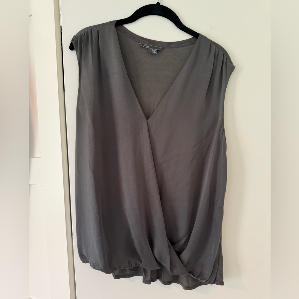 Vince green wrap tank top size large